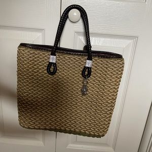 Vintage Brighton straw tote handbag